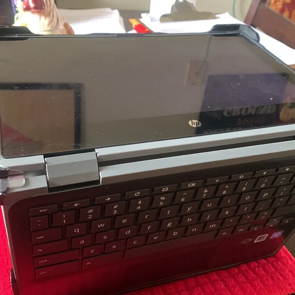 This is a travel size Chromebook laptop and it comes with a case .